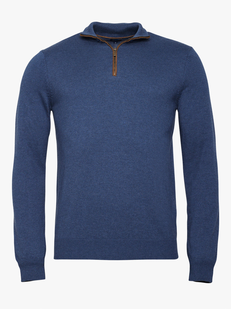 Pullover Lã Merino Fino Azul