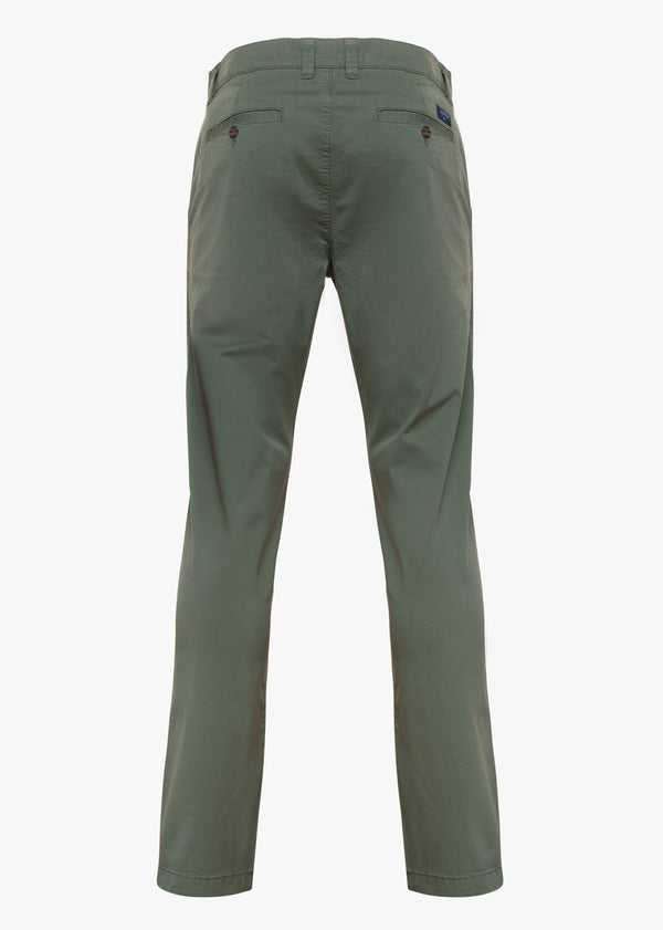 Pantalon Chino Coupe Ajustée En Sergé Uni