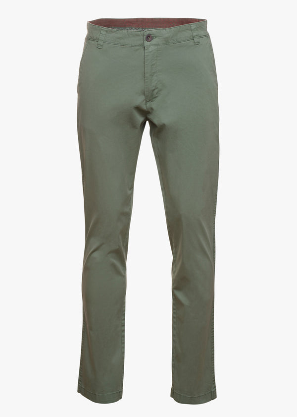 Pantalon Chino Coupe Ajustée En Sergé Uni