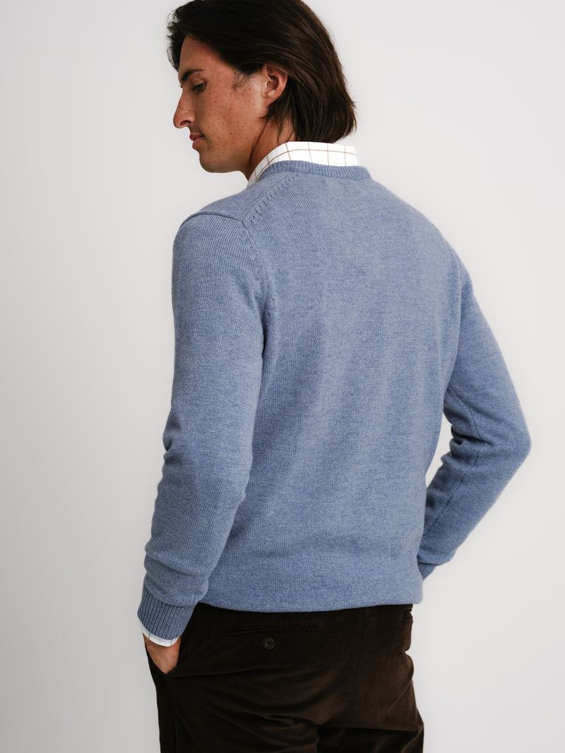 Blue Thick Wool Pullover