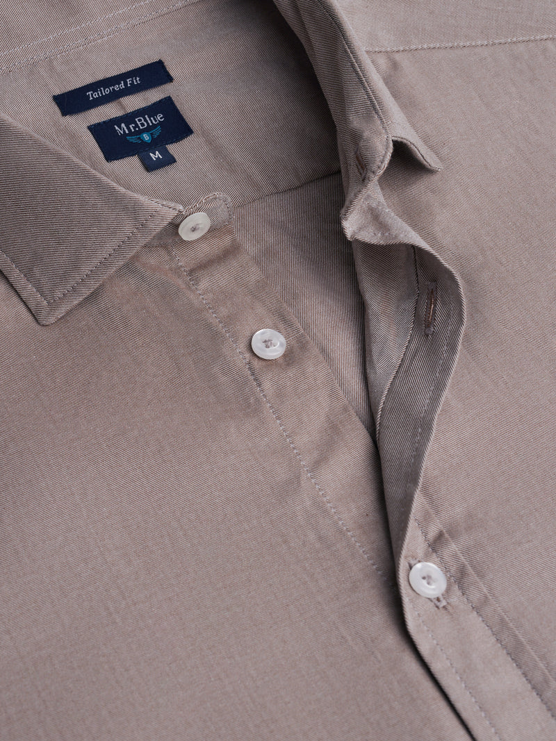 Tailored fit Twill shirt brown