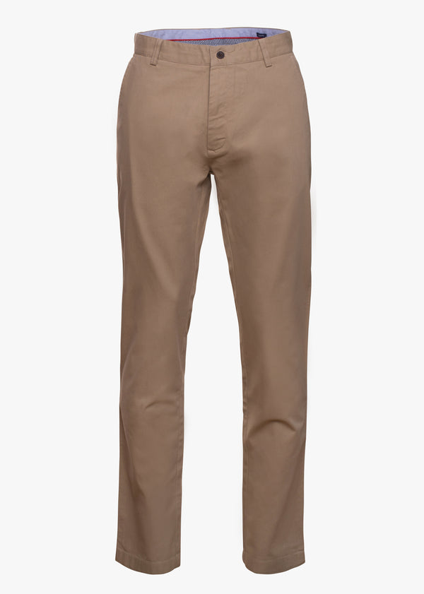 Pantalon Chino Coupe Ajustée En Sergé Uni