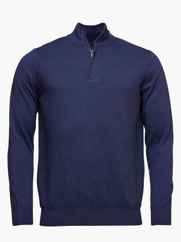 Pullover Structure Cotton and Cashmere Collar with Zipper
