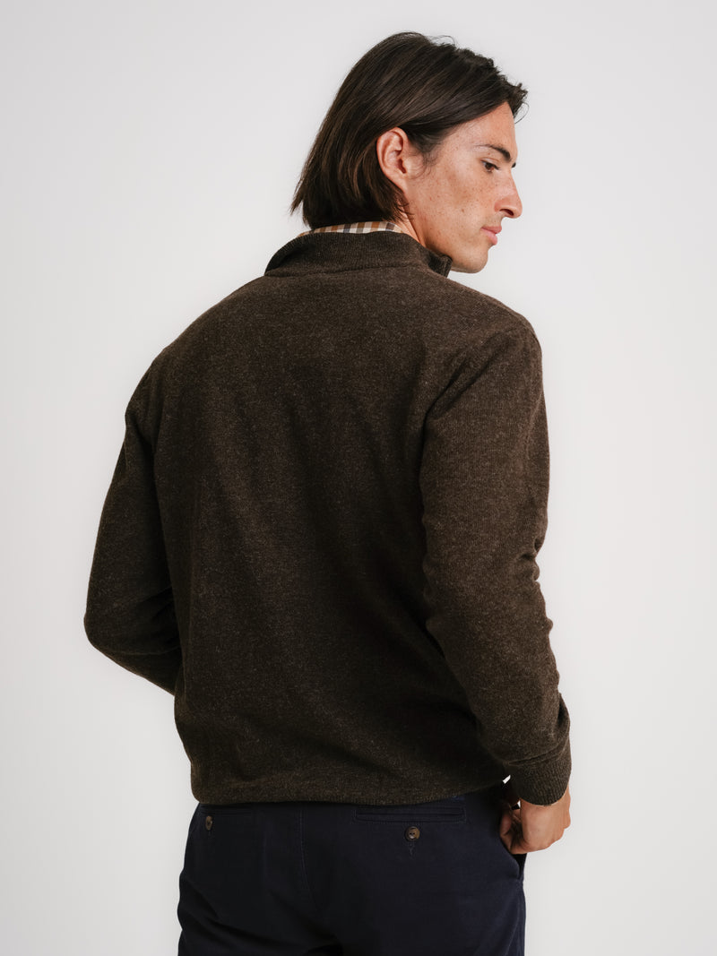 Brown Thick Wool Pullover