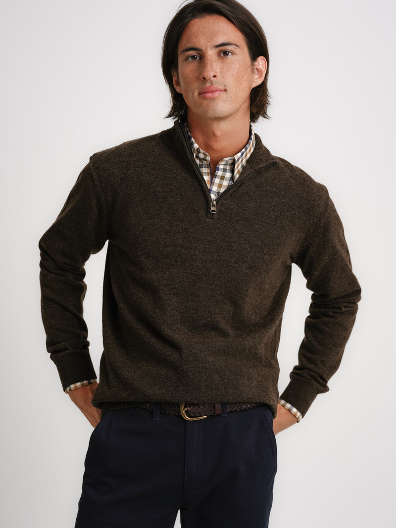 Brown Thick Wool Pullover