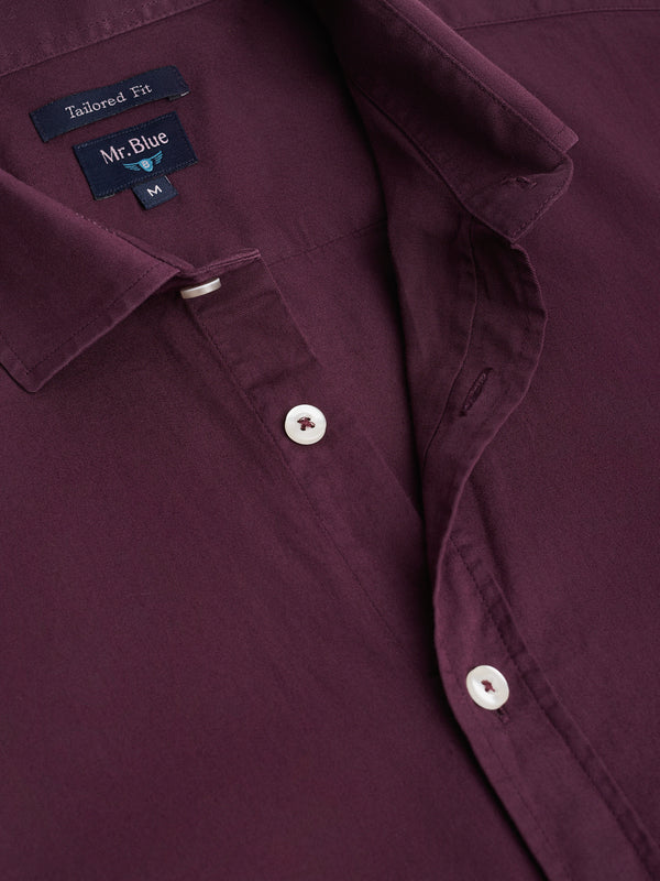 Camisa Tailored fit Twill Bordeaux