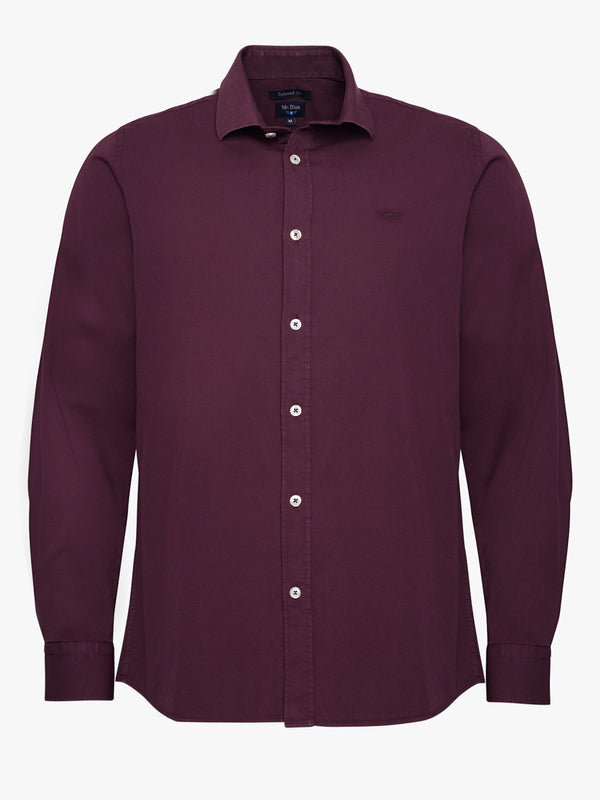 Camisa Tailored fit Twill Bordeaux