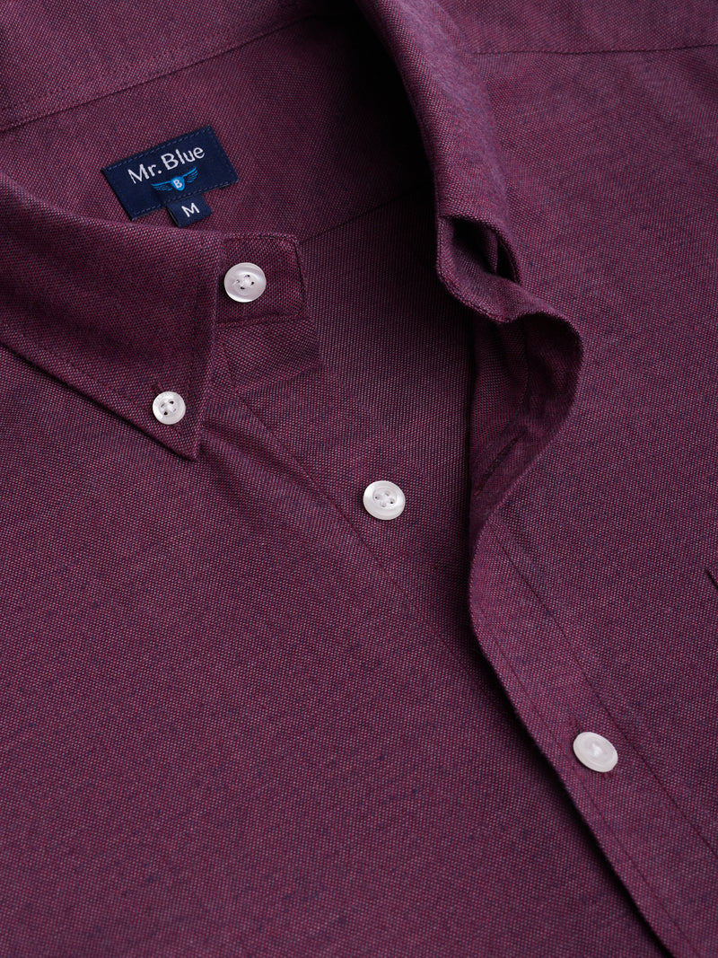 Chemise Oxford Bordeaux Coupe Régulière