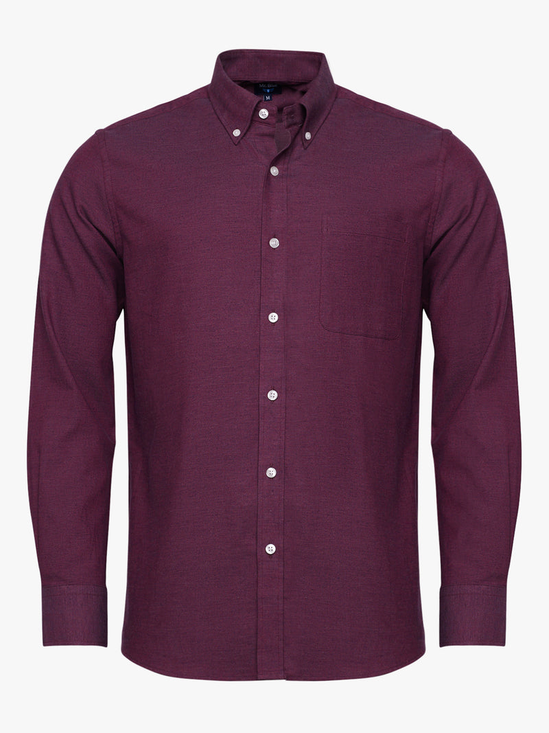 Chemise Oxford Bordeaux Coupe Régulière