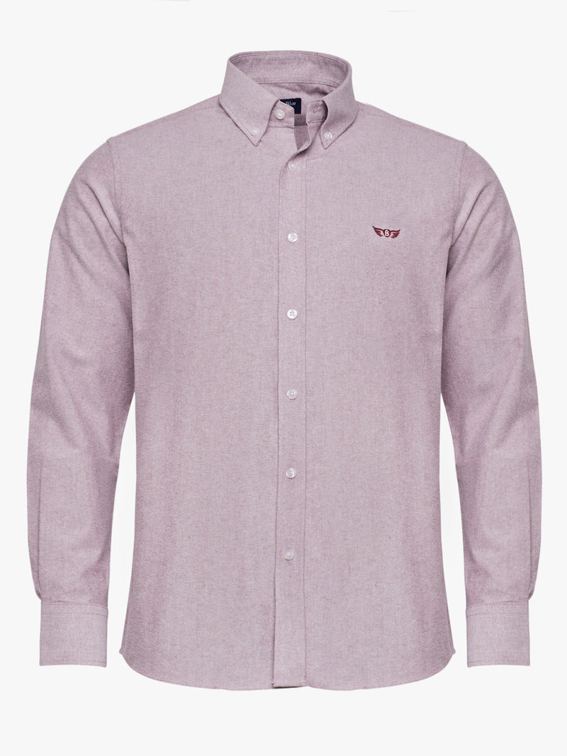 Camisa Regular Fit Oxford Bordeaux