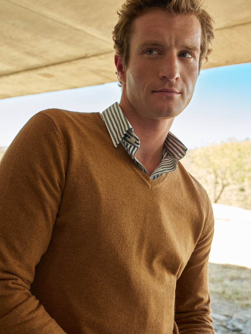 Pullover Lã Grosso Camel Mr. Blue