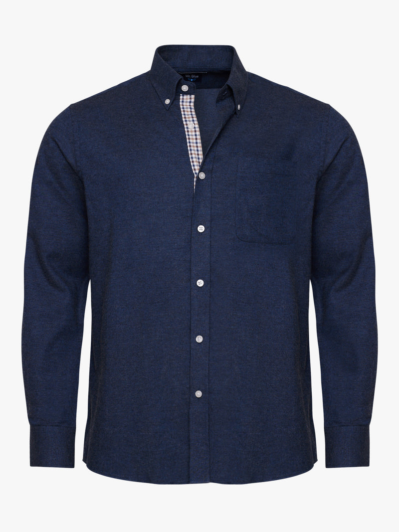 Chemise bleue en sergé coupe classique