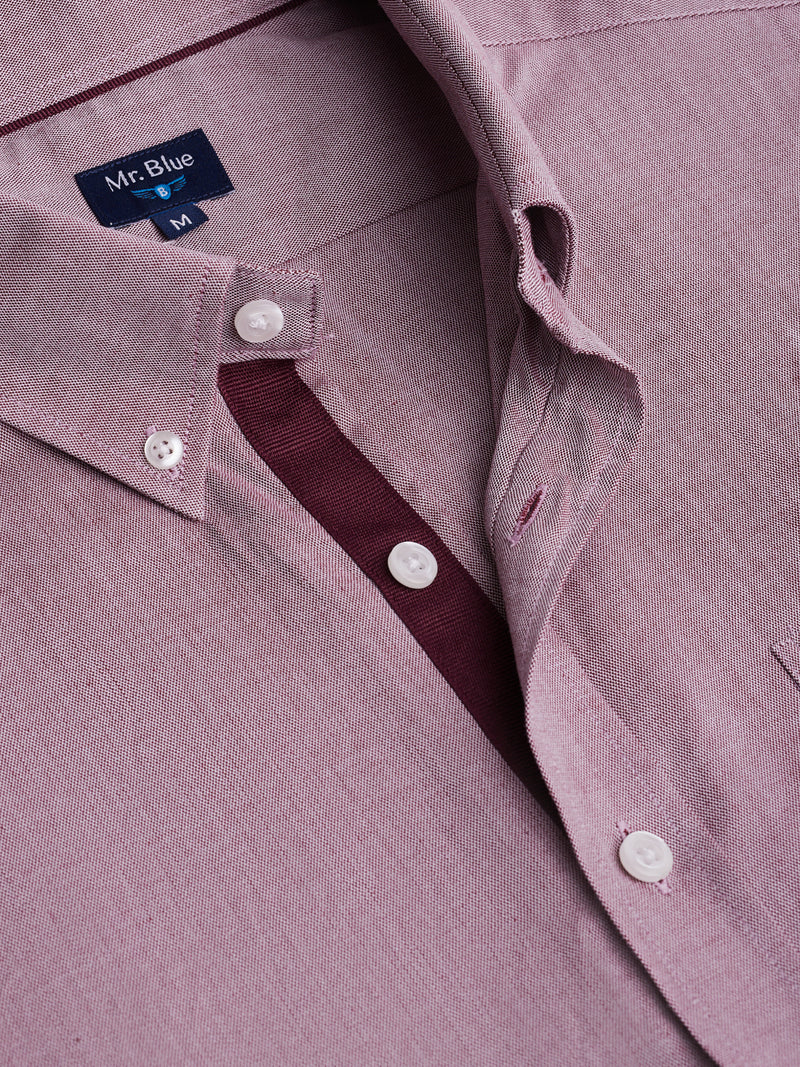 Chemise Oxford Bordeaux Coupe Régulière