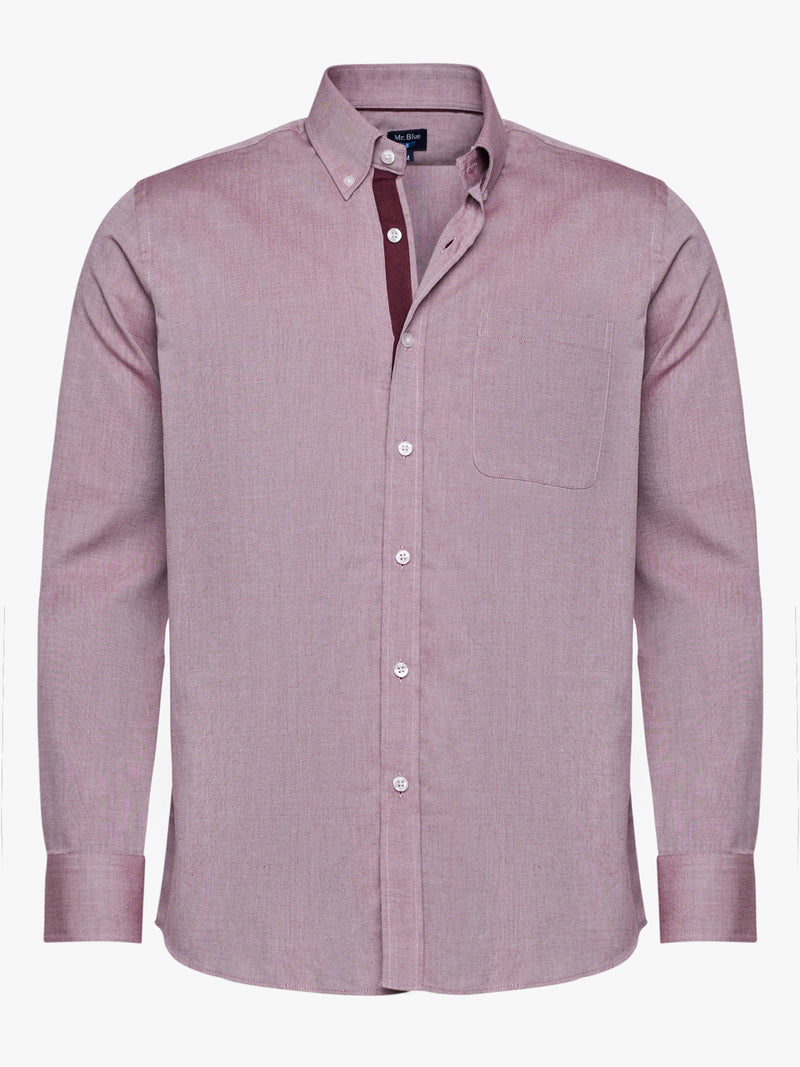 Chemise Oxford Bordeaux Coupe Régulière