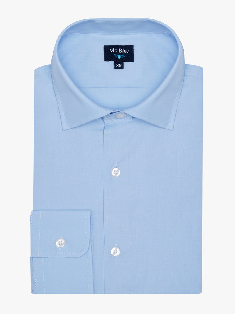 Camisa Classic Fit Popeline Azul