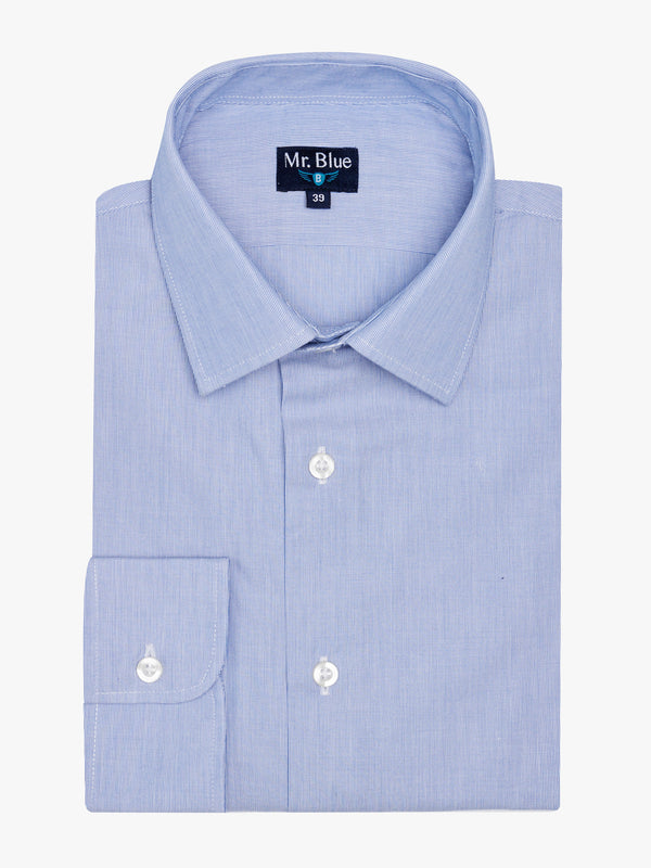 Camisa Classic Fit Popeline Azul