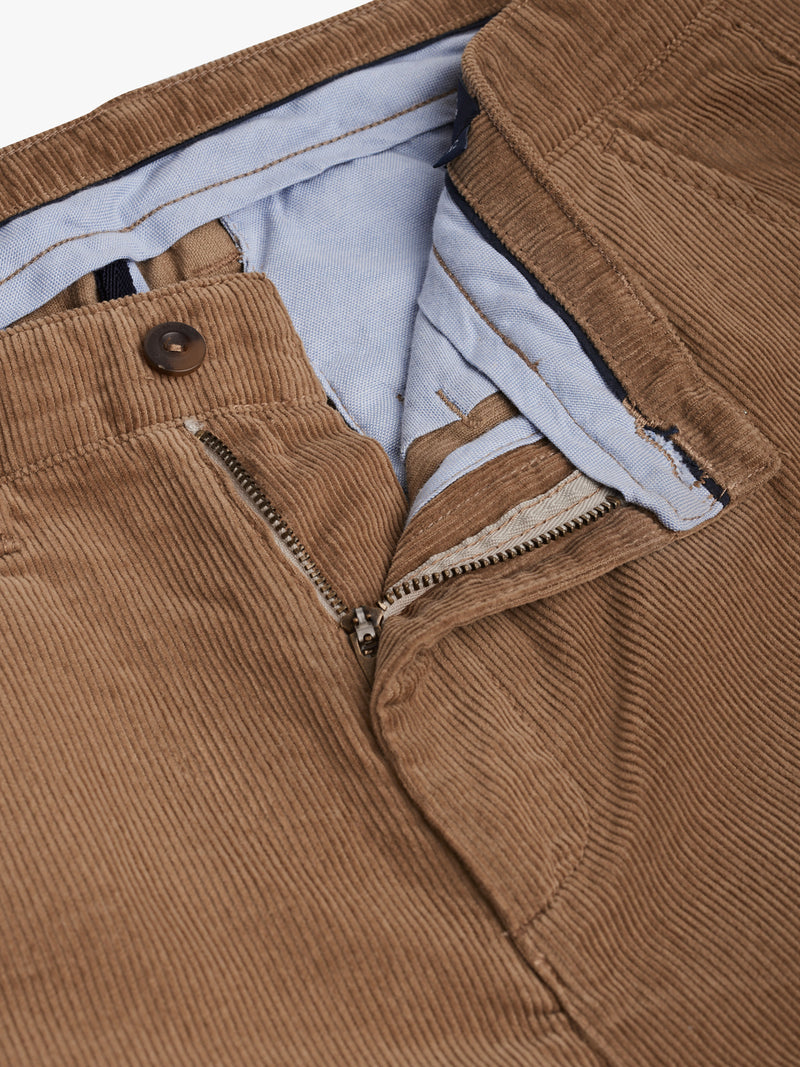 Regular Fit Beige Bombazine Trousers