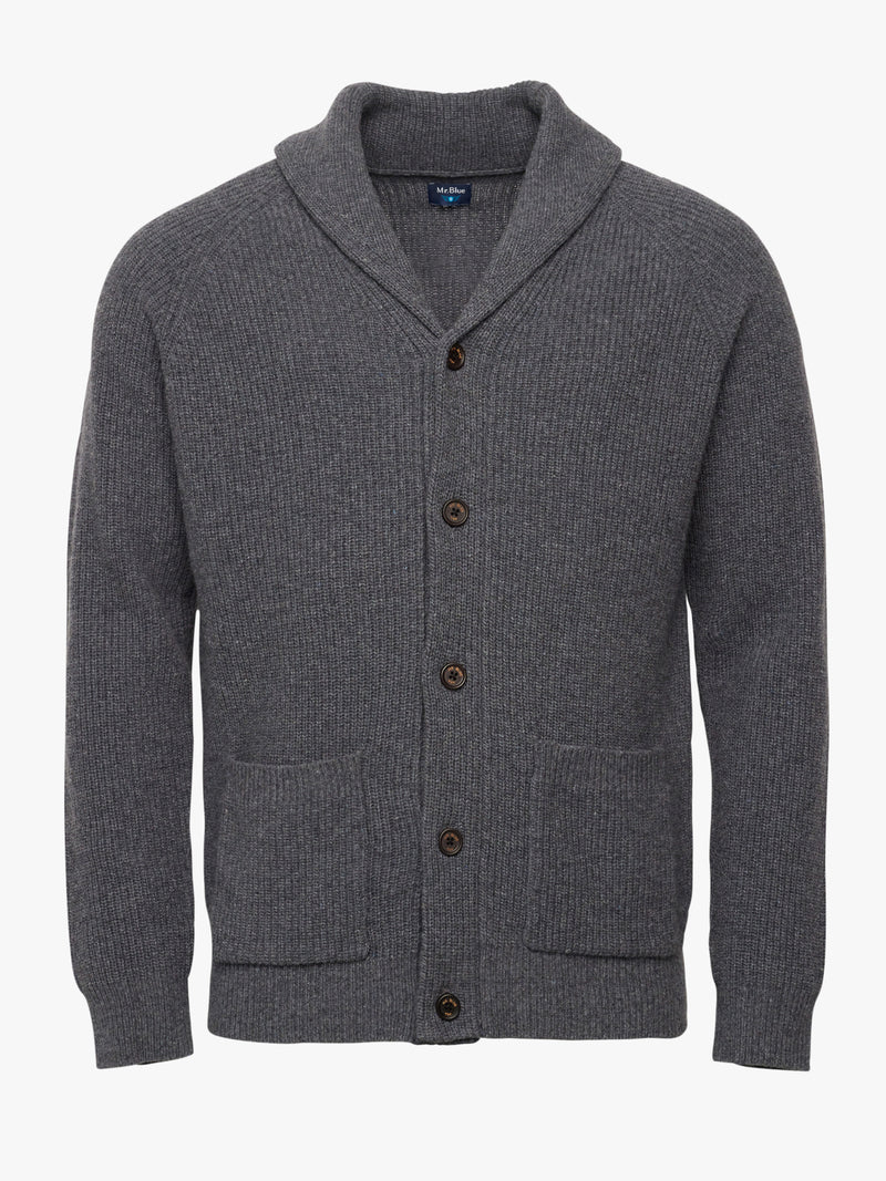 Gray Thick Wool Cardigan