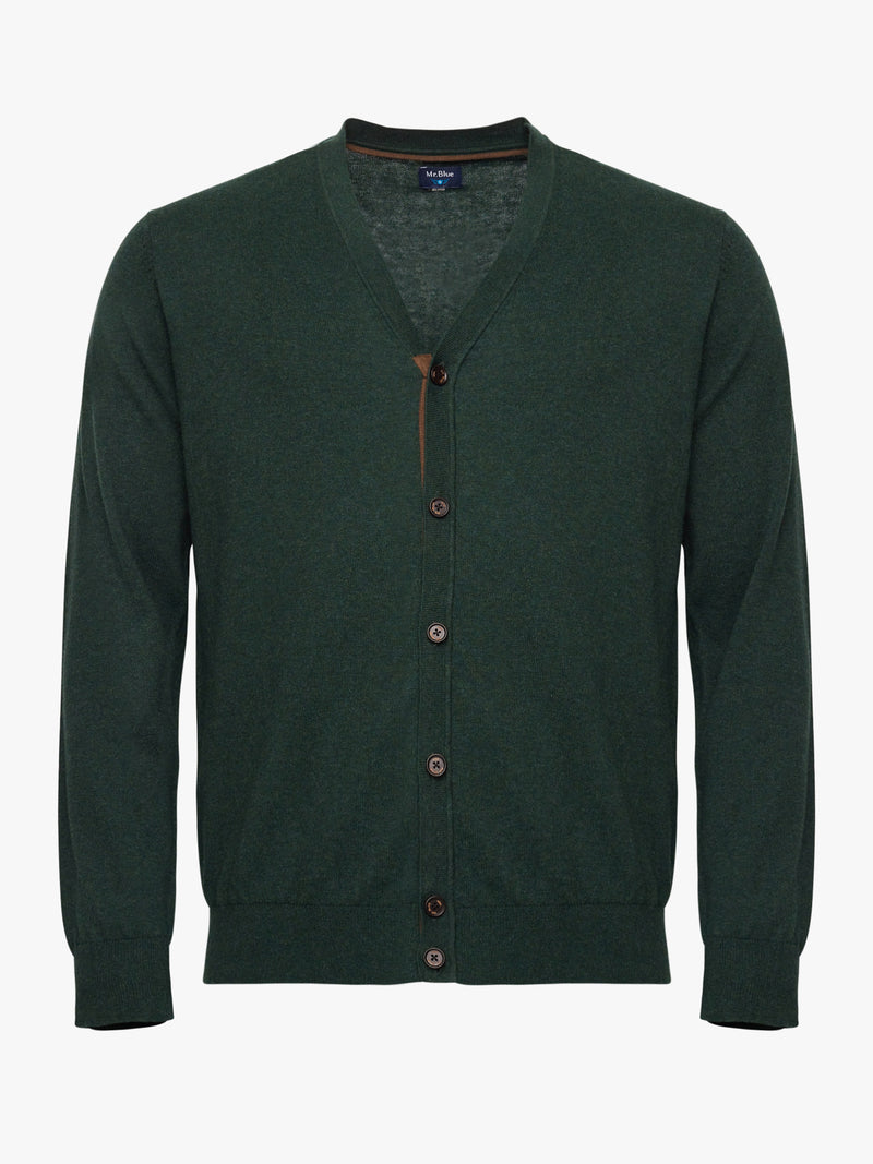 Green Thin Cashmere Cardigan