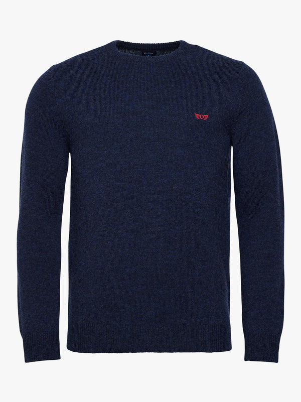 Blue Thick Wool Pullover