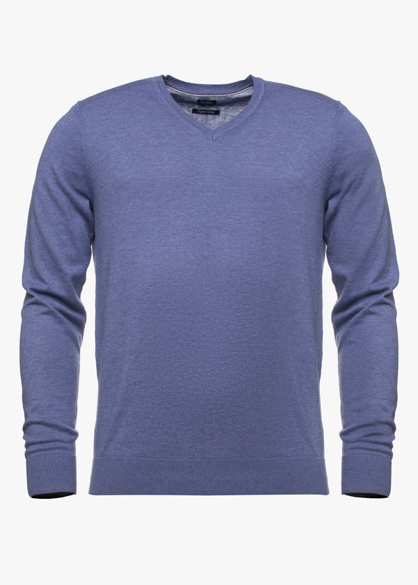 Pullover V-neck with elbow band