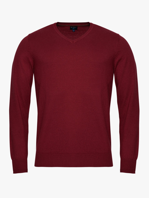 Pullover Lã Merino Fino Vermelho