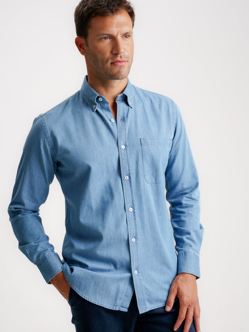 Regular Fit Denim Shirt Blue