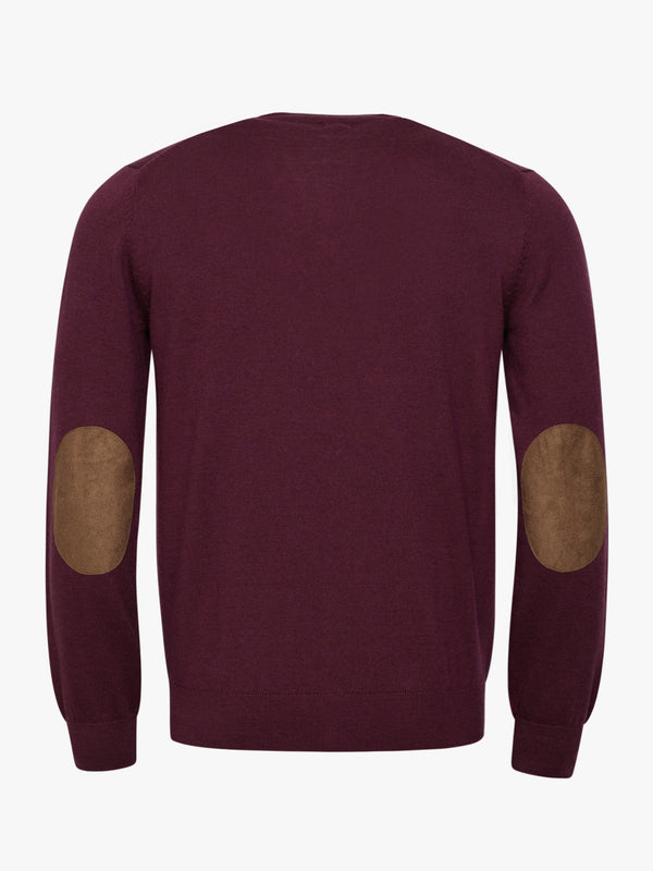 Pullover Lã Merino Fino Bordeaux