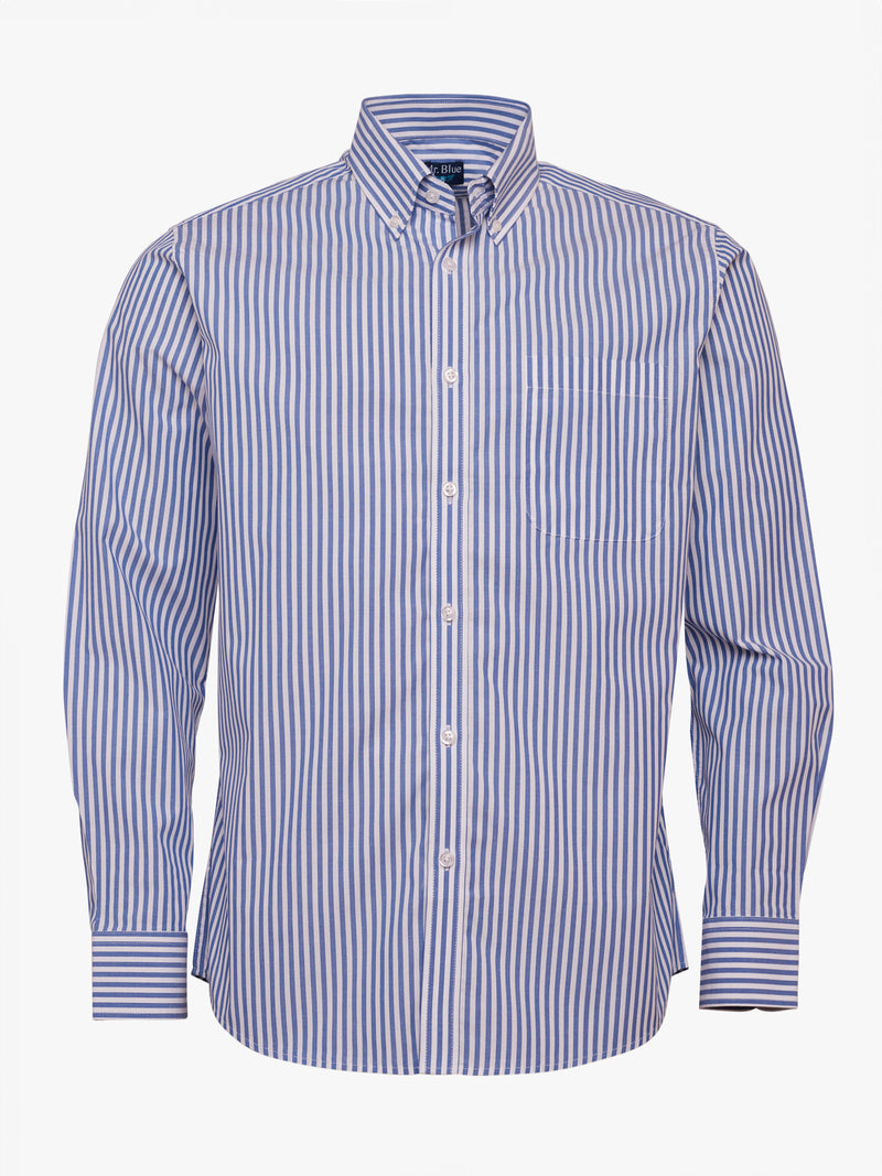 Camisa Regular Fit Popeline Azul Mr. Blue