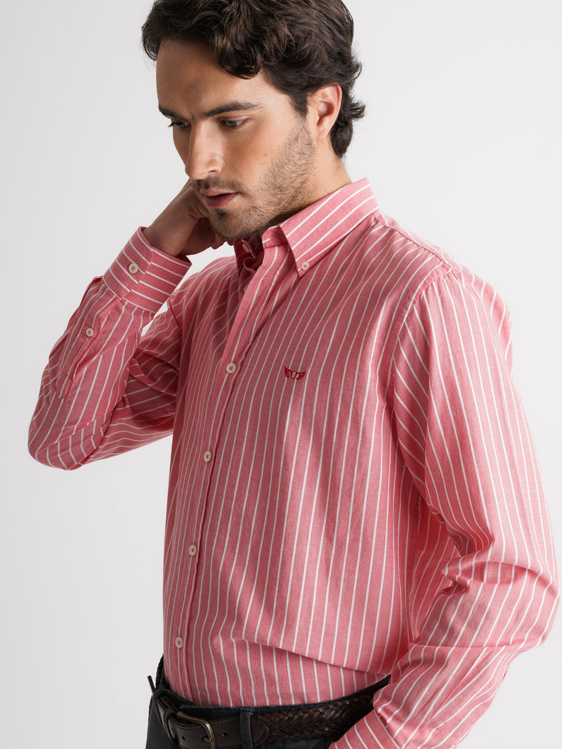 Camisa Regular Fit Oxford Rosa Mr. Blue